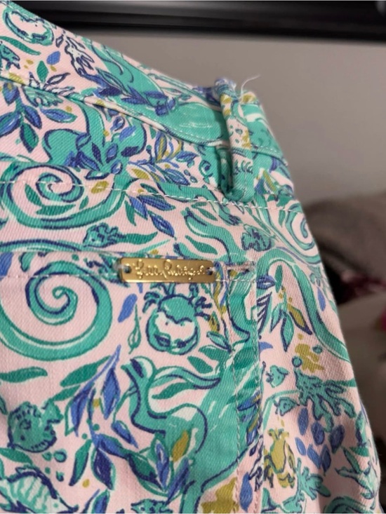 Lilly Pulitzer Pants - Lilly Pulitzer Teal, Pink & Blue Floral Cotton pants